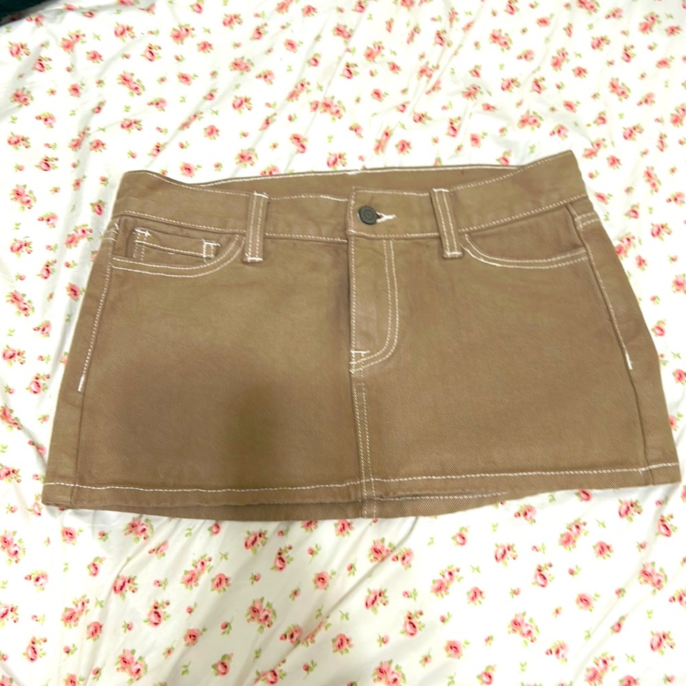 Brandy Melville Beige Jean Skirt